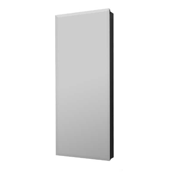 FORCLOVER 15.01 in. W x 36 in. H Rectangular Aluminum Surface/Recessed Mount Black Soft Close Medicine Cabinet with Mirror