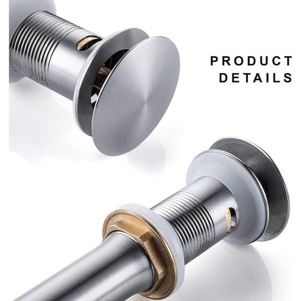 Signature Hardware 908927 Mushroom Style Pop-Up Bathroom Drain - with Overflow Holes Polished Chrome Sink Accessories and Parts 205612