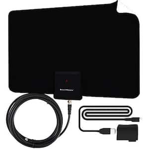 Razor 25 HDTV Flat Leaf Indoor Antenna with RG6 Cable, Get up to 60 HDTV Channels