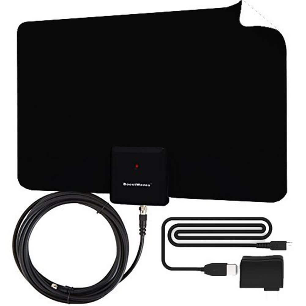 Supreme Amplified Razor 30-Mile HDTV Indoor Flat Leaf Antenna with RG6 Cabl