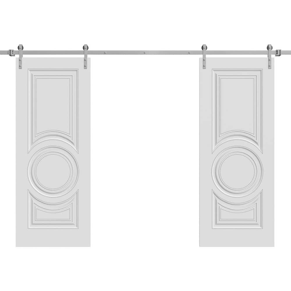 7855 60 in. x 96 in. Sold Core White Enamel Color Wood Sliding Barn Door with Hardware Kit price history on PriceWatchPro