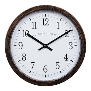 9.80 In. Oil-Rubbed Bronze Quartz Analog Wall Clock with Hidden compartment