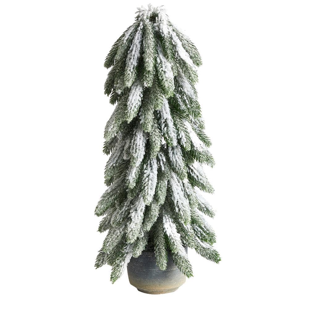1.75 ft. Unlit Flocked Artificial Christmas Tree in Decorative Planter price history on PriceWatchPro