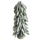 1.75 ft. Unlit Flocked Artificial Christmas Tree in Decorative Planter