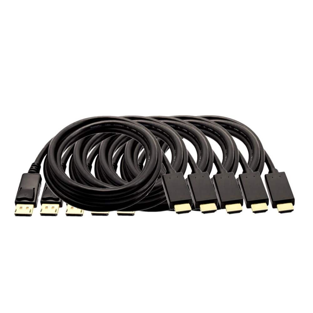 15 ft. DisplayPort to HDMI (28AWG) Cable 4K with Latch Black 5-Pack price history on PriceWatchPro
