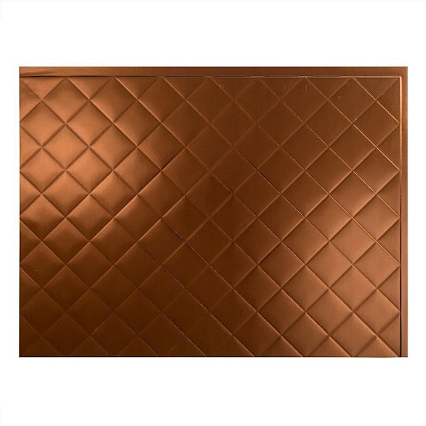Fasade 18.25 in. x 24.25 in. Oil Rubbed Bronze Quilted PVC Decorative Backsplash Panel