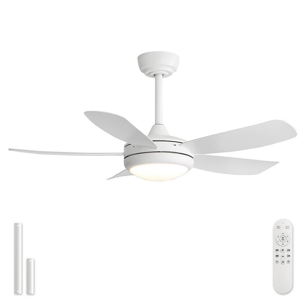 42 in. Indoor/Outdoor Integrated LED White Downrod Mount Ceiling Fan with Lights and Remote, DC Motor Included price history on PriceWatchPro
