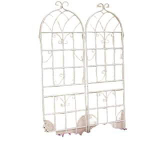 4 Pack Metal Garden Trellis 71 in. x 19.7 in. Rustproof Trellis for Climbing Plants Outdoor Flower Support Cream White