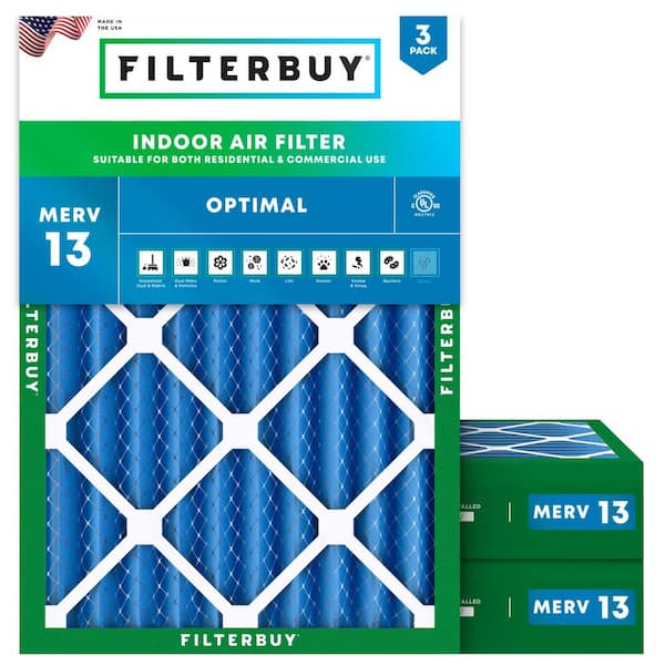 20 in. x 22 in. x 4 in. MERV 13 (FPR 10) Health Defense Pleated HVAC AC Furnace Air Filters Replacement (3-Pack)