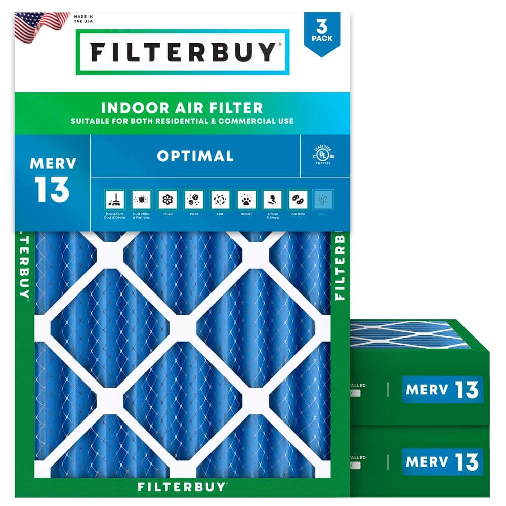 20 in. x 25 in. x 4 in. MERV 13 (FPR 10) Health Defense Pleated HVAC AC Furnace Air Filters Replacement (3-Pack) price history on PriceWatchPro