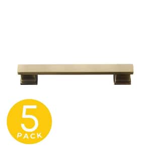 Hexa Series 5 in. (128 mm) Center-to-Center Modern Bronze Cabinet Handle/Pull (5-Pack)