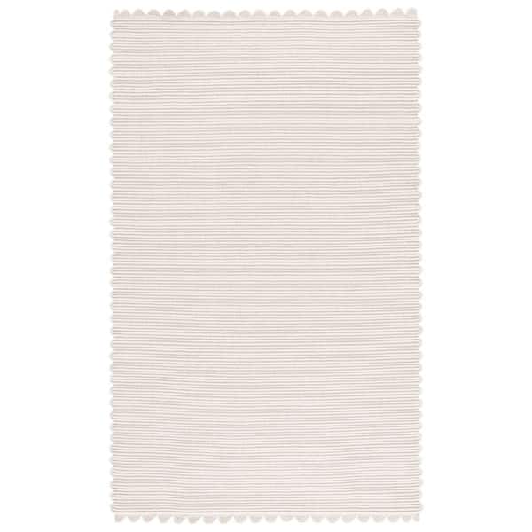 Montauk 4 ft. x 6 ft. Ivory Striped Solid Area Rug