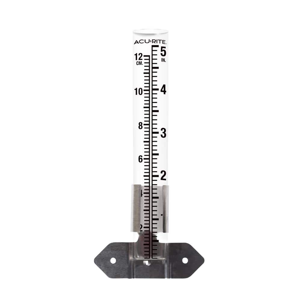 Clear Mountable Outdoo RAIN Gauge Professional 6'' Inches with Cleaning Brush 