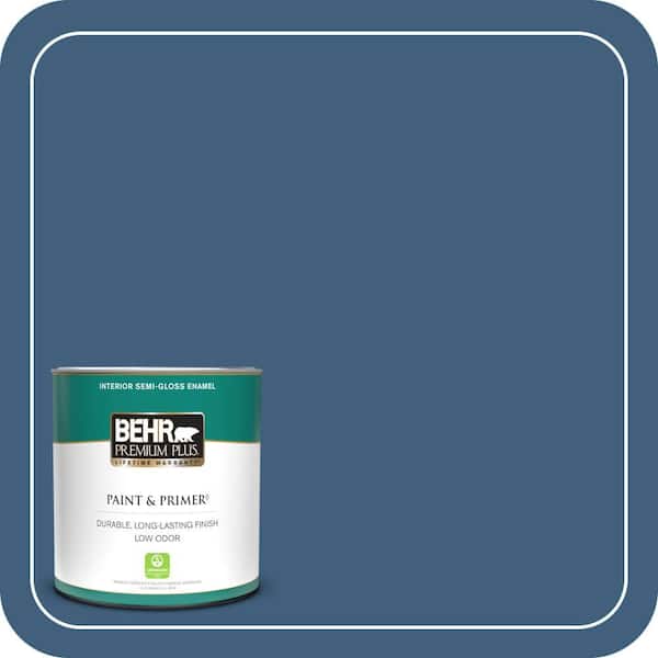 BEHR PREMIUM PLUS 1 qt. #M510-6 Tidal Semi-Gloss Enamel Low Odor Interior Paint & Primer