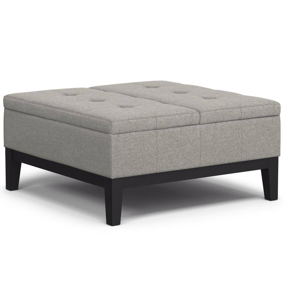 Dover Cloud Grey Lift Top Coffee Table Storage Ottoman