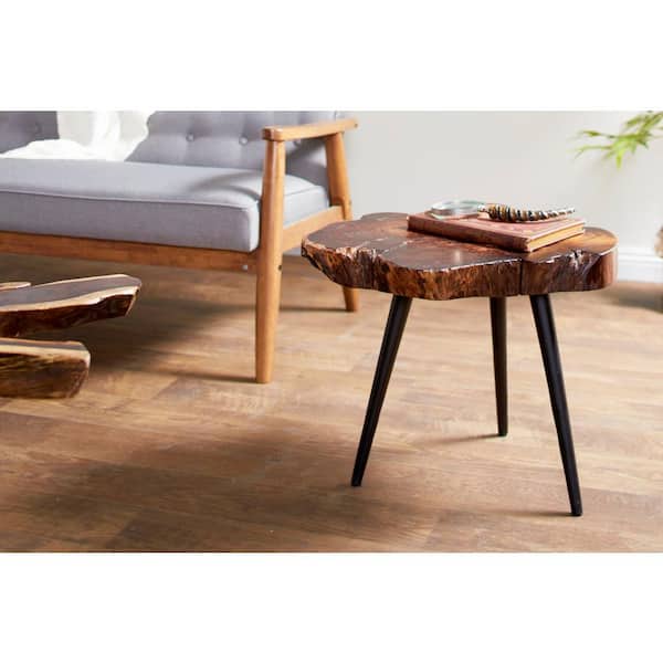 Litton Lane Brown Metal Contemporary Accent Table