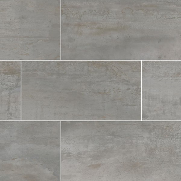 Take Home Tile Sample - Metallic Steel 4 in. x 4 in. Matte Porcelain Floor and Wall Tile
