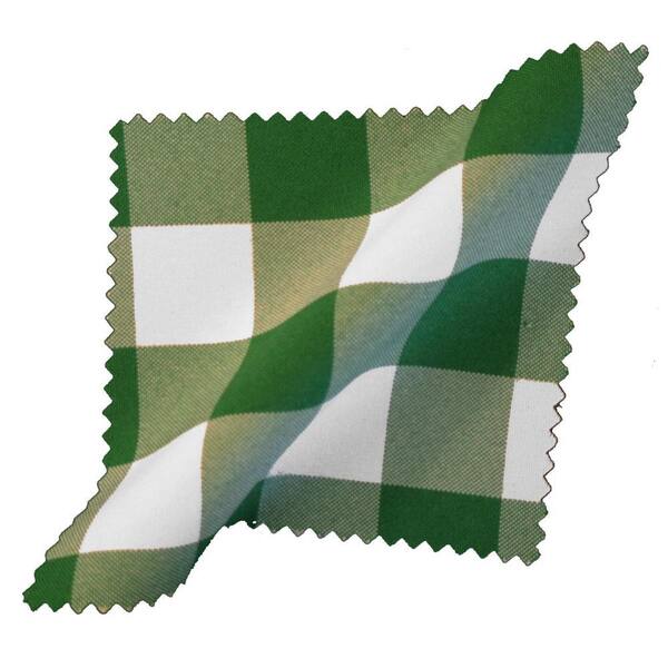 Polyester Gingham Checkered 72 in. Round Tablecloth, White and Hunter Green