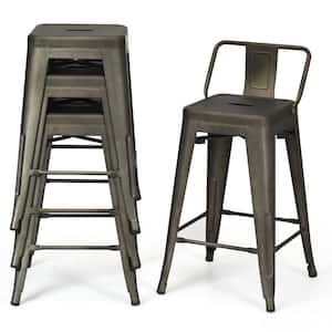 24 Inch Height Set of 4 Cafe Side Chairs with Rubber Feet and Removable Backs