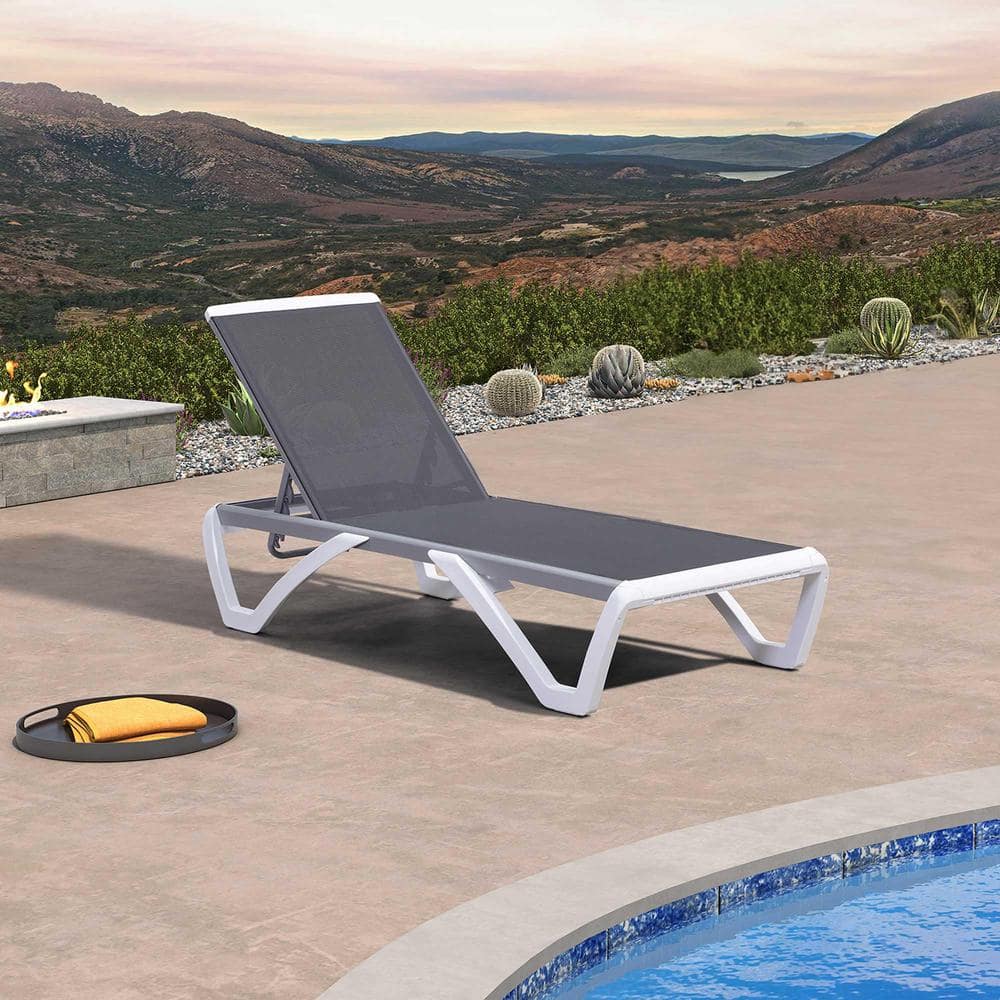 PURPLE LEAF Patio Chair Set Plastic Outdoor Chaise Lounge Chairs for