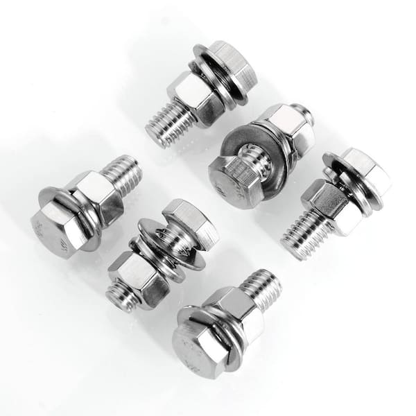 MYWISH 3/8 in.-16 x 1 in. Stainless Steel Uncoated Hex Bolt with