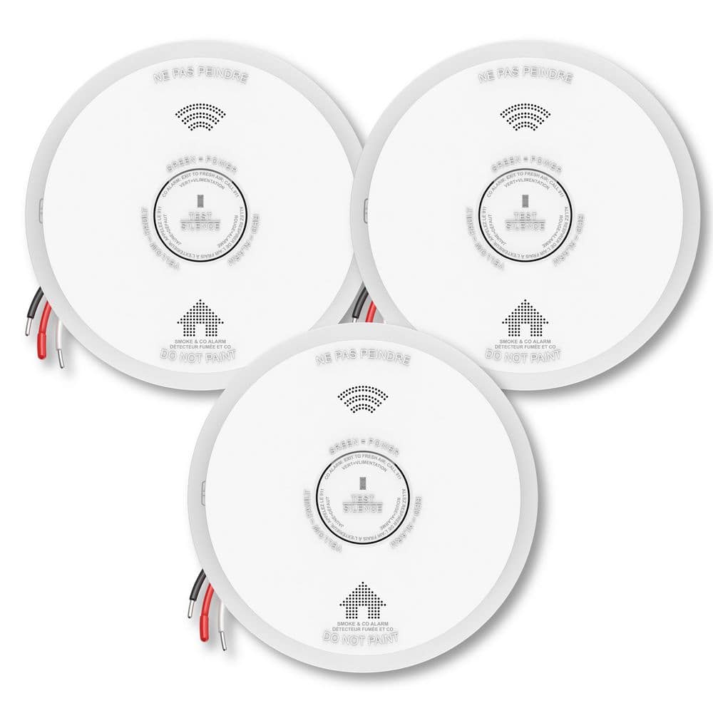 Hardwired Smoke and Carbon Monoxide Detector 10-Year Battery Backup Combo Alarm with Interconnect 3-Pack price history on PriceWatchPro