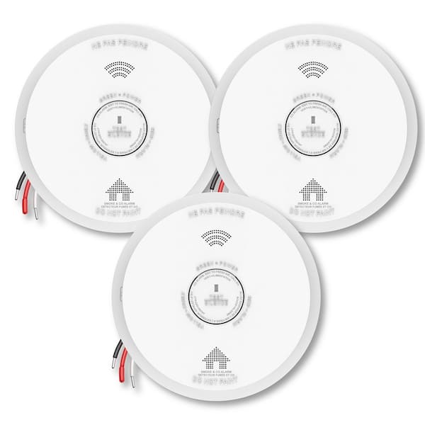 Hardwired Smoke and Carbon Monoxide Detector 10-Year Battery Backup Combo Alarm with Interconnect 3-Pack