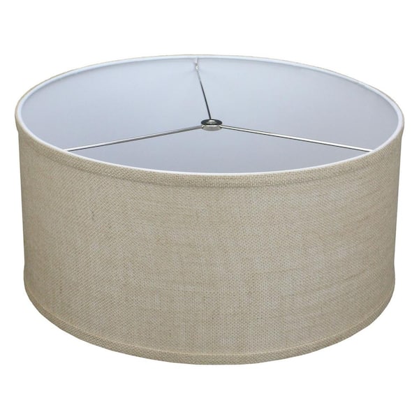 Burlap drum on sale lamp shade