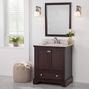 Stratfield 31 in. W x 22 in. D x 39 in. H Single Sink  Bath Vanity in Chocolate with Winter Mist  Stone Composite Top
