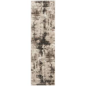 American Manor Iv/Mocha 2 ft. x 8 ft. Runner Abstract French Country Area Rug