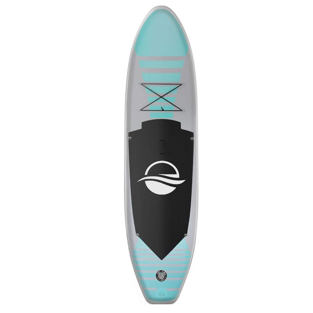 SereneLife 10.5 ft. Teal Free Flow Inflatable SUP Stand Up Water Paddle Board