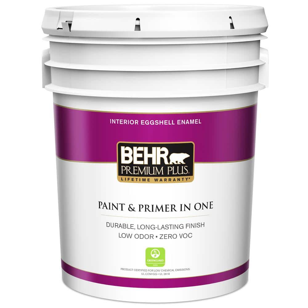 BEHR Premium Plus 5 gal. Deep Base Eggshell Enamel Low Odor Interior ...