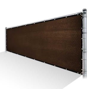 3 ft. x 1 ft. Brown Privacy Fence Screen HDPE Mesh Windscreen with Reinforced Grommets for Garden Fence (Custom Size)