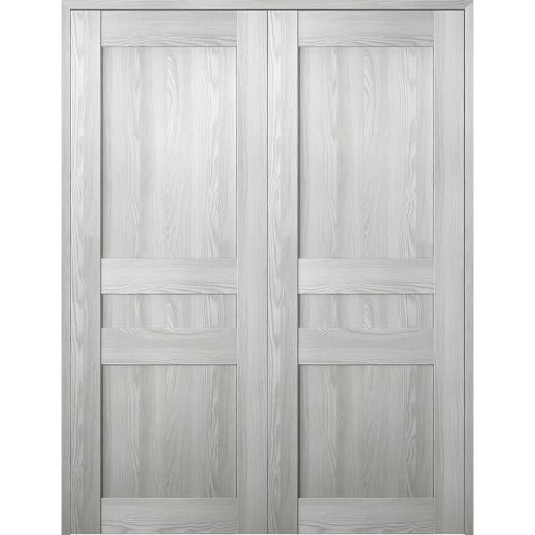 Belldinni Vona 07 2R 48 in. x 80 in. Both Active Ribeira Ash Wood Composite Double Prehung Interior Door