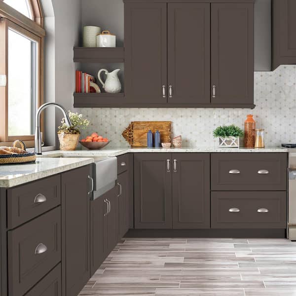 1 gal. #PPU5-19 Dark Truffle Semi-Gloss Enamel Interior/Exterior Cabinet, Door & Trim Paint