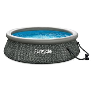QuickSet Ring Top Designer 10 ft. Round 30 in. Deep Inflatable Pool, Dark Herringbone