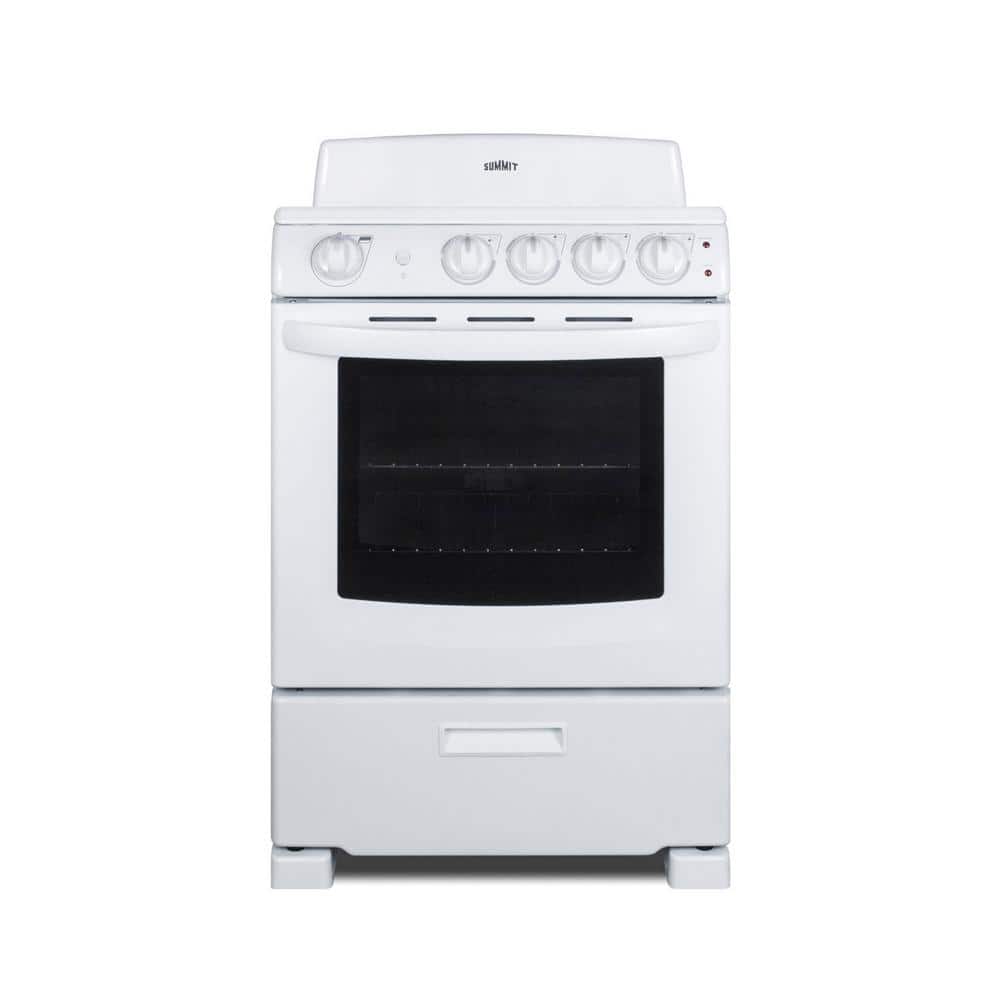 24" White Electric Coil Range with 4 Burners