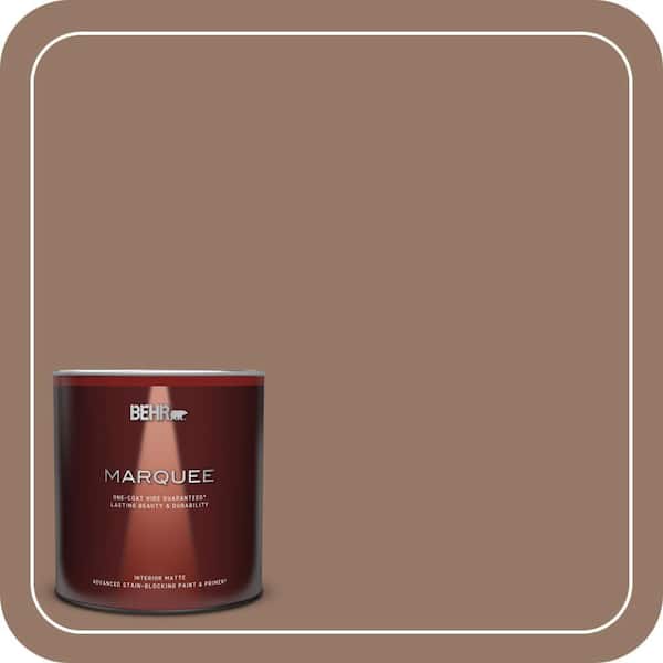 BEHR MARQUEE 1 qt. #BXC-73 True Walnut Matte Interior Paint & Primer