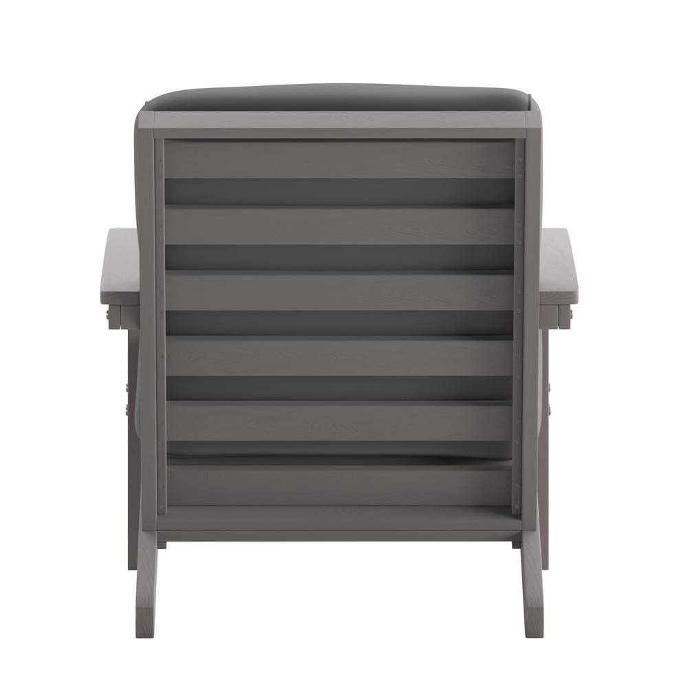 Gray Resin Frame Deep Seat Adirondack Chair with Cushions