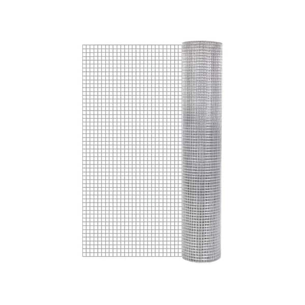 48 in. x 100 ft. Silver Steel Double Zinc Coated Hardware Cloth, 19 Gauge Chicken Wire Fencing for Garden Fencing