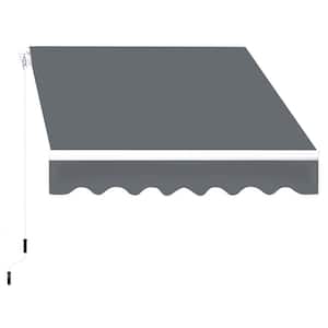 8 ft. x 10 ft. Manual Patio Retractable Awnings in Grey