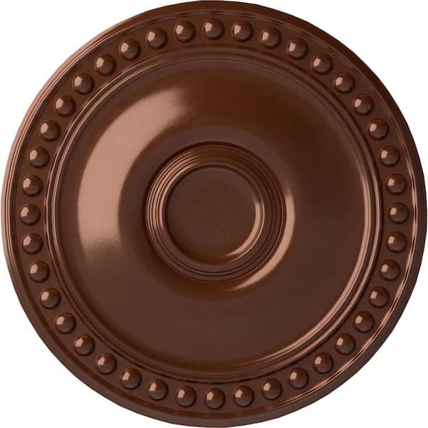 Ekena Millwork 19-1/8 in. x 1 in. Foster Urethane Ceiling Medallion (Fits Canopies upto 5-5/8 in.) Hand-Painted Copper Penny