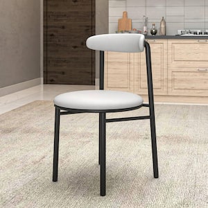 Lume Series Grey Modern Dining Chair Upholstered in Polyester with Powder Coated Steel Legs