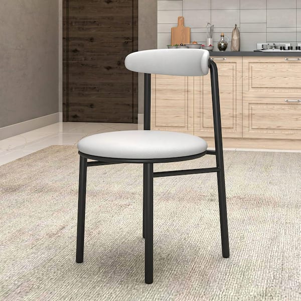 Leisuremod Lume Series Grey Modern Dining Chair Upholstered in Polyester with Powder Coated Steel Legs