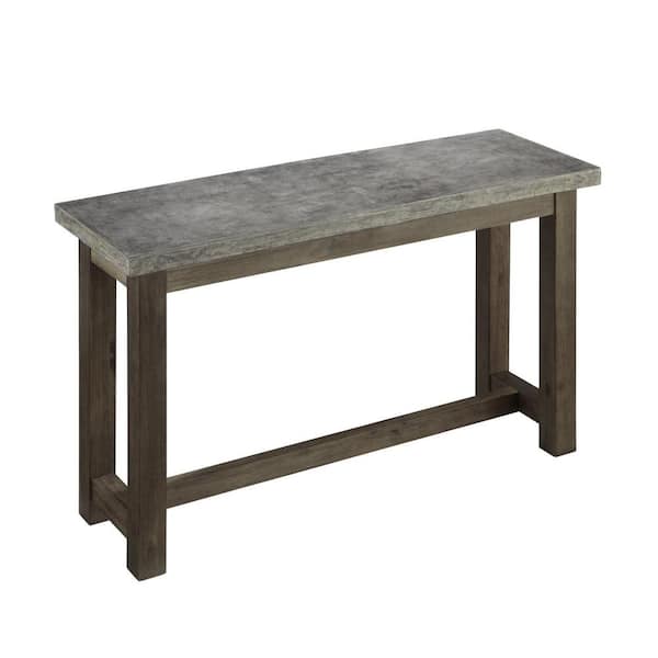 HOMESTYLES Concrete Chic Weathered Brown and Aged Metal Console Table