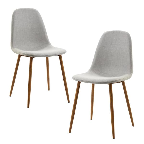 Teamson Home Light Gray Fabric Dining Chair Set of 2 in Minimalista