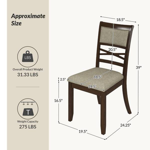 JAYDEN CREATION Victor Walnut Traditional Solid Wood Dining Chair
