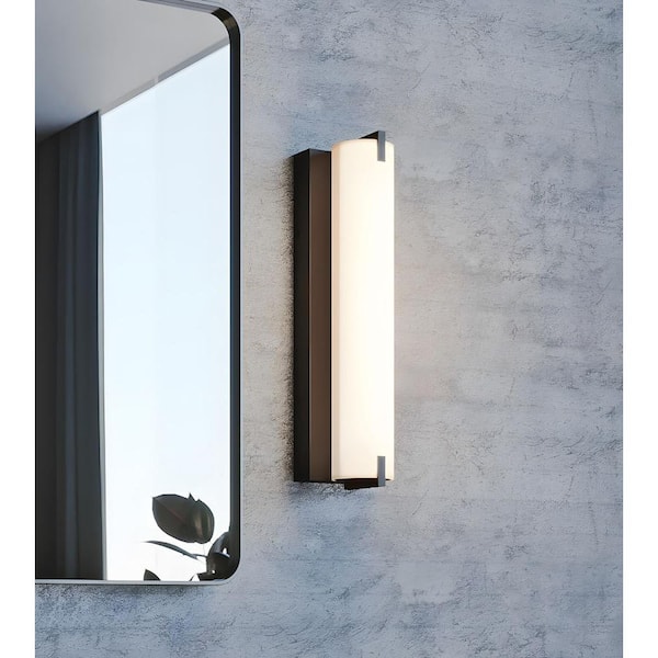 アンモライト AFX Axel 1-Light Black Wall Sconce with Acrylic Shade