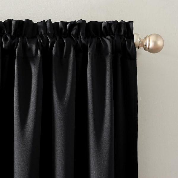 Sun Zero Alna Theater Grade Black Layered 52 in. W x 108 in. L Rod