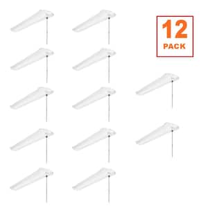 12-Pack 2 ft. 2000 Lumens Closet Light with Pull Chain Integrated LED White Strip Light Fixture 20W Bright White 4000K